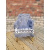 Aran Merino Denim / White Scree Wild Atlantic Knitted Wool Throw Blanket