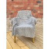 Aran Ocean Grey Super Soft Merino Cables Knitted Wool Throw Blanket