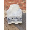 Aran White/ Denim Sailboat Wild Atlantic Knitted Wool Throw Blanket