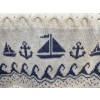 Aran White/ Denim Sailboat Wild Atlantic Knitted Wool Throw Blanket