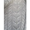 Aran Ocean Grey Super Soft Merino Cables Knitted Wool Throw Blanket