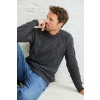 Éireann Mens Traditional Aran Supersoft Sweater - Charcoal