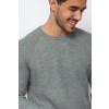 Merino Wool Raglan Crew Neck Sweater - Mid Gray