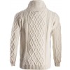 Aran Merino White Sweater with Drawcords