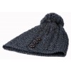 Aran Button Derby Merino Hat PomPom