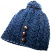 Aran Button Atlantic Merino Hat PomPom