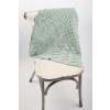 Aran Super Soft Merino Sea Foam Green Patch Cot Knitted Wool Throw Blanket