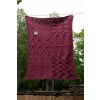 Aran Super Soft Merino Jam Patch Cot Knitted Wool Throw Blanket