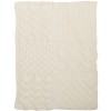 Aran China Blue Super Soft Merino Patch Cot Throw
