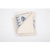 Aran White/ Denim Sailboat Wild Atlantic Knitted Wool Throw Blanket