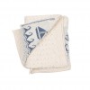 Aran White/ Denim Sailboat Wild Atlantic Knitted Wool Throw Blanket