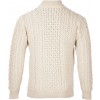 Aran Men's Merino White 1/2 Zipper 