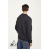 Merino Roll Neck Sweater With Set-in Sleeves Dark Grey