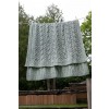 Aran Sea Foam Green Cables Knitted Wool Throw Blanket