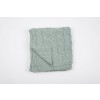 Aran Sea Foam Green Cables Knitted Wool Throw Blanket