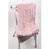 Aran Winter Rose Super Soft Merino Cables Knitted Wool Throw Blanket
