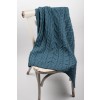 Aran Irish Sea Super Soft Merino Paste Cables Knitted Wool Throw Blanket