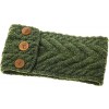 Aran Super Soft Merino Multi Cable Meadow Green Leaf Buttoned Headband