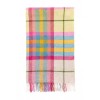 Falmouth Check Pure New Wool Throw  Ivory & Pink