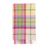 Falmouth Check Pure New Wool Throw  Ivory & Pink