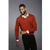 Merino Wool Sport V-Neck - Burnt Umber