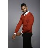 Merino Wool Sport V-Neck - Burnt Umber