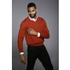 Merino Wool Sport V-Neck - Burnt Umber