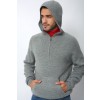 Merino Wool Half-Zip Hoodie - Mid Gray