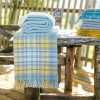 Lifestyle Cottage Ocean Check Wool Throw Blanket - 150 x 183cms