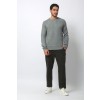 Merino Wool Raglan Crew Neck Sweater - Mid Gray