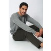 Merino Wool Raglan Crew Neck Sweater - Mid Gray