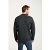Raheen Tweed Roll Neck Mens Aran Merino Wool Sweater - Grey