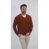 Merino Wool Sport V-Neck - Rust