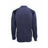 TW Kempton Gamekeeper- Chunky Crew Neck Wool Sweater with Harris Tweed Patches - Denim