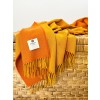 Orange and Mustard Reversible 100% Merino Lambswool Blanket