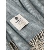 Sea Green Herringbone 100% Merino Wool Blanket 