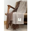 Cappucino Reversible 100% Merino Lambswool Blanket