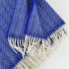 Bluebell Herringbone 100% Merino Wool Blanket 