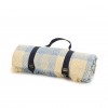 Keith Check Rug Roll Blue & Silver Grey Camp & Picnic Wool Blanket