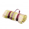 Keith Check Rug Roll Mulberry & Green Camp & Picnic Wool Blanket