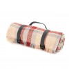 Keith Check Rug Roll Red & Silver Camp & Picnic Wool Blanket