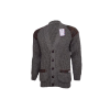 The Laird - Chunky Knit Traditional Wool Cardigan with Harris Tweed Patches - Derby Tweed