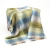 Mohair Throw Cream, Pale Blue, Pale Green & Grey Mix Block Check