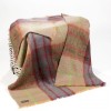 Mohair Throw Camel Grey Maroon Plaid