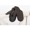 Women’s Ragg Wool Mittens With Deeerskin Palms - Black