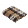 Tartan Plaid- Merino Lambswool Wool Throw Blanket- Camel Stewart Tartan- Made in England