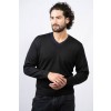 Royal V-Neck Black Alpaca Sweater