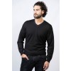 Royal V-Neck Black Alpaca Sweater