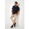Merino Wool Short Sleeve Polo - Navy