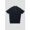 Merino Wool Short Sleeve Polo - Navy